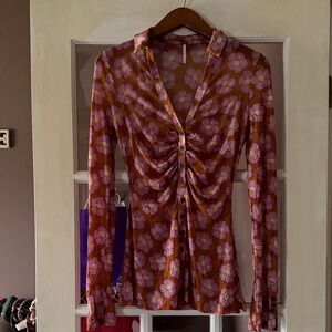 Free People Floral Button-Up Women Top